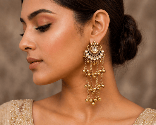 Bushi EW gold Plated Kashmiri earrings - BUSHIBUSHI