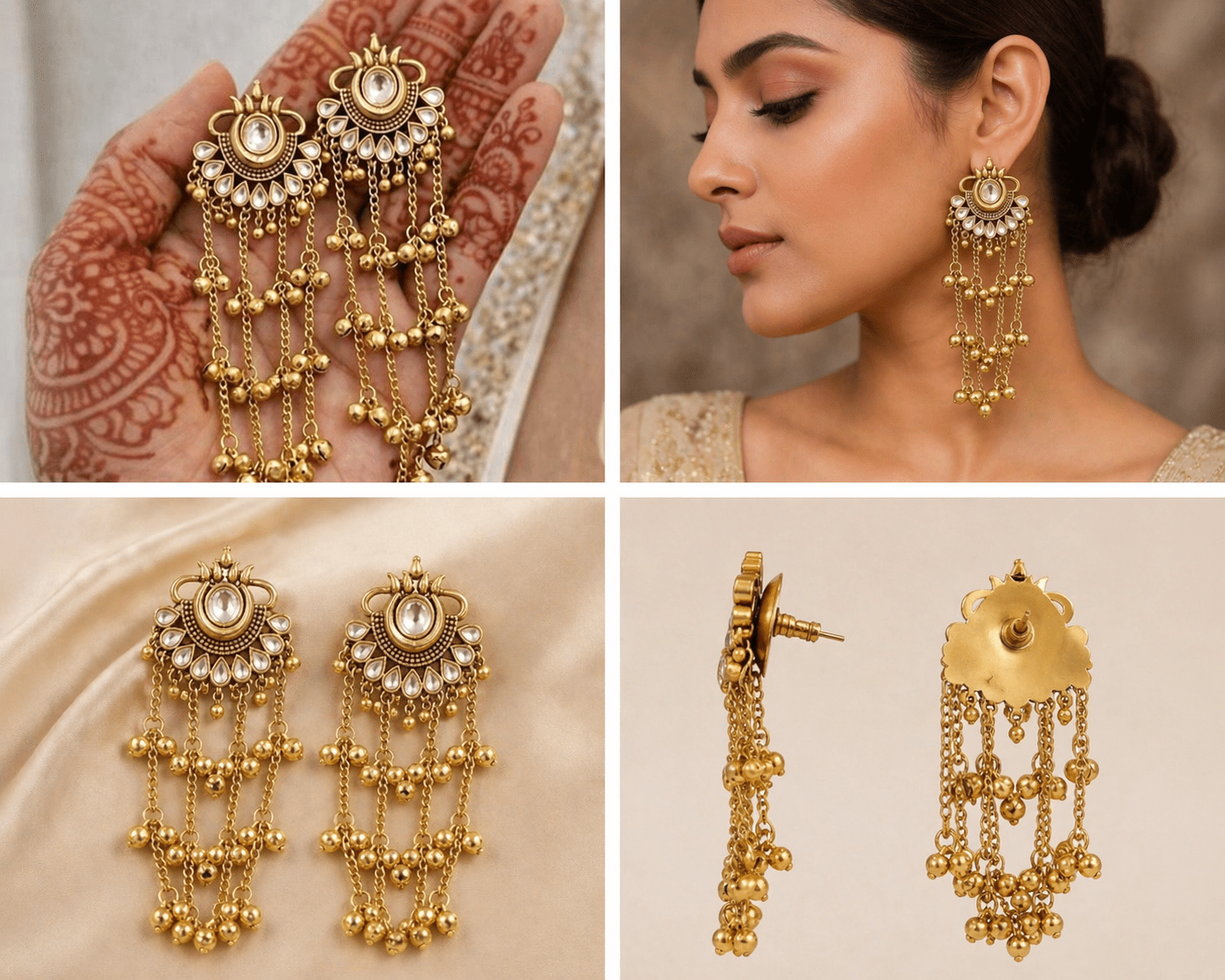 Bushi EW gold Plated Kashmiri earrings - BUSHIBUSHI