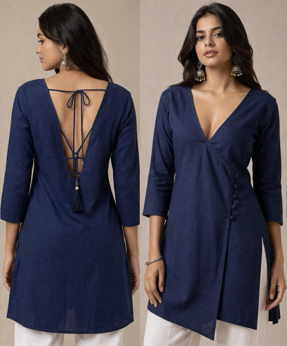 Elegant Solid Cotton Straight Kurti with Minimal Design for Everyday Wear - BUSHIBUSHI