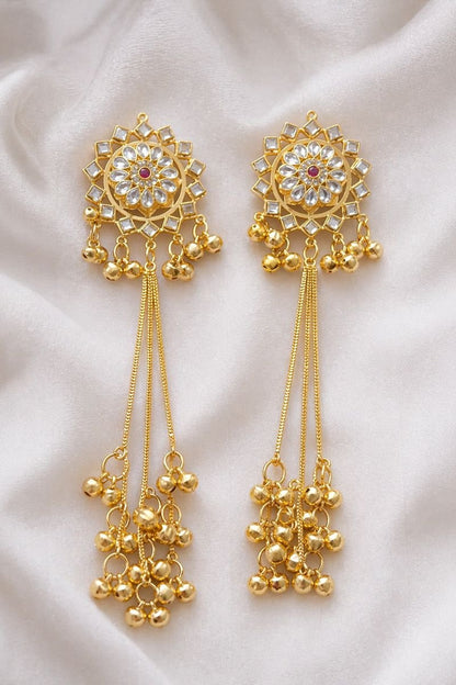 Kashmiri long jhumki gold plated - BUSHIBUSHI