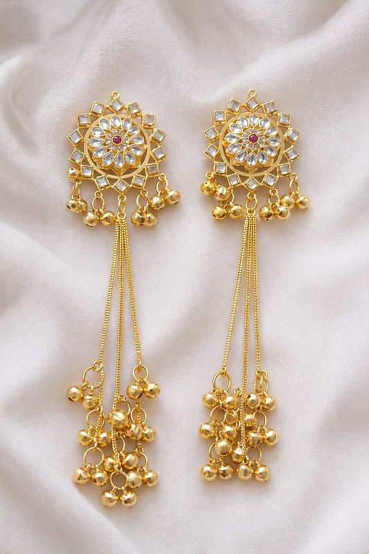 Kashmiri long jhumki gold plated - BUSHIBUSHI